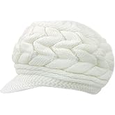Feelorna Winter Knit Beanies for Women, Warm Fleece Lined Women Thick Hat Slouchy Hat Cap with Brim