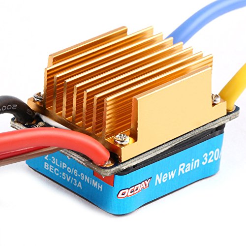 Biback 5-13V 320A OCDAY Waterproof 3S 60A Brushed Motor ESC Electronic Speed Controller For Tamiya 1/10 ESC RC Car