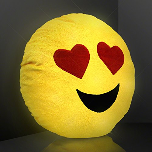 FlashingBlinkyLights Emoji Light Up Pillow with Heart Eyes Pricepulse