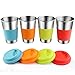 Stainless Steel Cups, Spnavy 16 OZ 18/8 Steel Stackable Durable Pint Cup Tumbler for Kids and Toddlers, Beer Glasses for Pubs, Bars, Restaurants, Travel, Outdoor, Camping, Everyday Use - 4 Pack