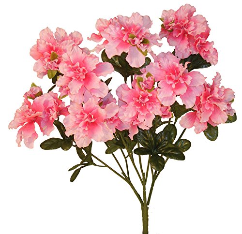 Pink Poly Silk Azalea Floral Bush | For Indoor Decor