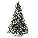 Artificial Christmas Tree 5/6/7/7.5 Foot Flocked Snow Trees with Pine Cone Decoration Unlit