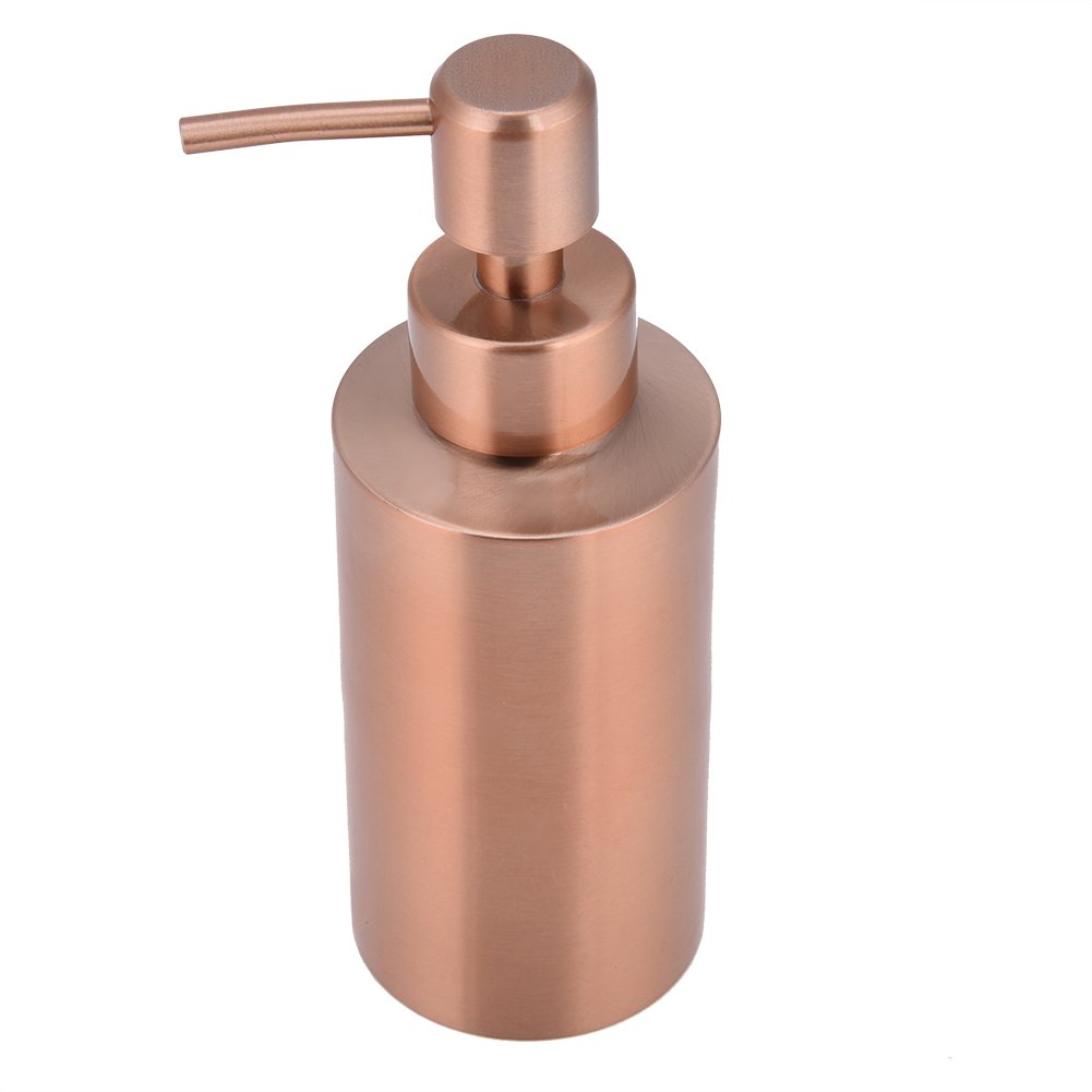 304 Stainless Steel Rose Gold Soap Bottle Soap Dispenser Pump Refillable Liquid Hand Soap Dispenser for Bathroom(250ml)