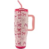 Simply Southern | 40 oz Tumbler with Straw and Lid | Insulated Cup Reusable Stainless Steel Water Bottle Travel Mug Cupholder Friendly | Great Gifts (Bow)