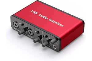 AZDUOU USB-C Audio Interface Audio Interface Microphone Preamps for Recording Music with 48V Phantom Power 24 Bit For Phone/Tablet/PC and Other Equipment Recording（NO DAW Recording Software included）