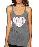 SignatureTshirts Women's Baseball Heart Racerback Tank Top