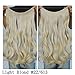 Invisible Wire Hair Extensions Pieces Secret Curly Wavy Hair Extension Synthetic Adjustable Headband for Women Hairpieces (20 Inch (Pack of 1), Beige Blonde Mixed Bleach Blonde)