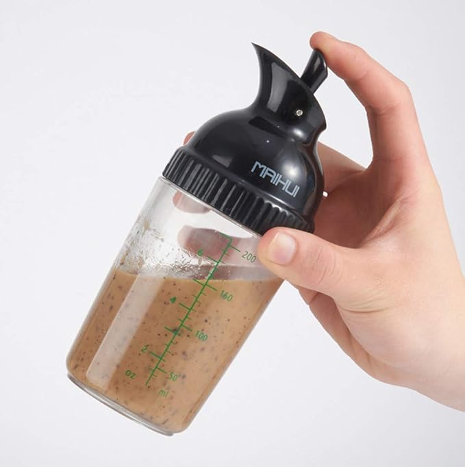 1/3 PCS Salad Dressing Mixer Shaker Bottle,200ml Clear Glass Aliturtle