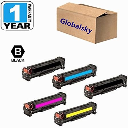 Globalsky 5 Pack KCMY Compatible Toner Cartridge 131A CF210A CF211A CF212A CF213A for HP LaserJet Pro 200 M251nw M276nw