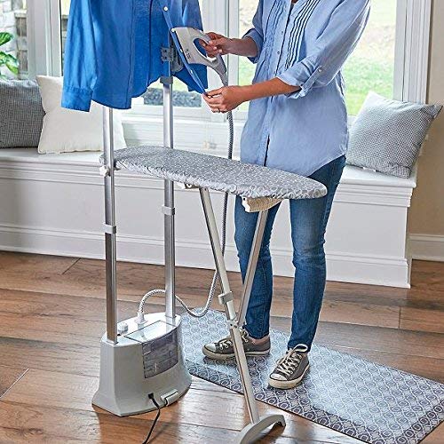 2-in-1 Powerful Professional Clothes Fabric Steamer for Home and Commercial Use, Dual-Use Built-In Iron and Garment Steamer with Fabric Brush, Garment Hanger, and Extra Long Steam Hose.