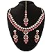 I Jewels Traditional Gold Plated Elegantly Handcrafted Kundan Jewellery Set with Maang Tikka for Women IJ269Q (Rani/Dark Pink)