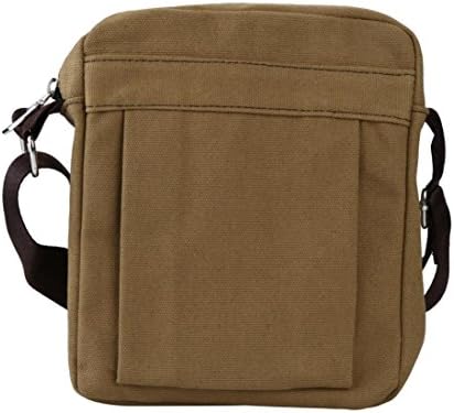 Men's Solid Color Zipper Canvas Shoulder Bag