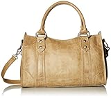 FRYE Melissa Zip Satchel Leather Handbag, Sand