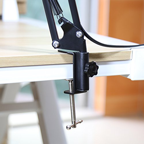 Adjustable Solder Smoke/Fume Absorber, Remove Fume Extractor Absorber Fan Quiet Working Fan with Adjustable Table Clamp for ESD Soldering Station Work, Eliminate Toxic Fumes helpful for Health
