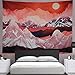 Galoker Mountains Tapestry Abstract Sunset Tapestry Red Nature Landscape Wall Hanging Tapestries for Room H51.2× W59.1inches