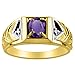 Mens Ruby & Diamond Ring 14K Yellow Gold Band