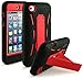 Bastex Heavy Duty Hybrid Case for Touch 4, 4th Generation iPod Touch - Black Silicone / Red Hard Shell with Kickstand