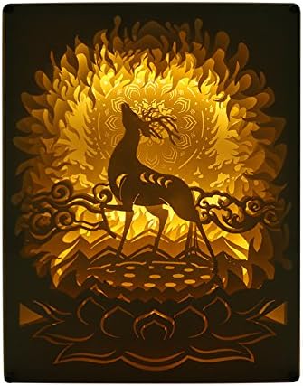 Carving Lights creative European Three Dimensional Silhouette a warm gift (deer)