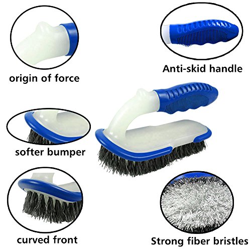 POOLWHALE Heavy Duty Good Grips All Purpose Scrub Brush,Multi-Function Handle Brush