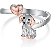 Cujiesp Dachshund Rings: 925 Sterling Silver Dachshund Gift Ring & Jewelry for Women & Dog Lovers