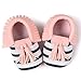 Voberry® Infant Toddlers Baby Boys Girls Soft Soled Tassel Crib Shoes PU Moccasins (6~12 Month, Pink stripe)