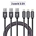 SUMDY Lightning USB Cable Denim Charging Cord 1m 3pcs Usb 2.0 Data Sync Cable for Apple