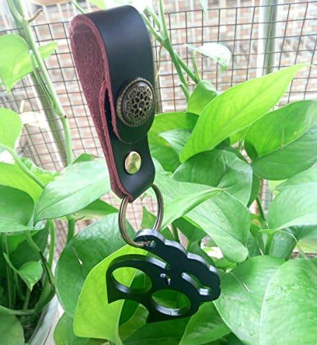Leather Keychain Keyring With Cartoon Cat, Retro Leather Key Holders