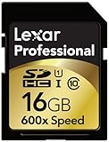 Lexar Professional 600x 16GB SDHC UHS-I Flash Memory Card LSD16GCRBNA6002 - 2 Pack