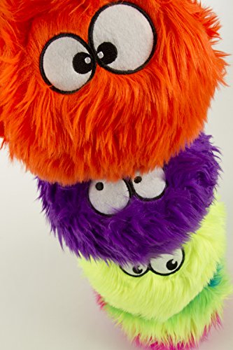 goDog Furballz Tough Plush Dog Toy with Chew Guard Technology, Purple, Large