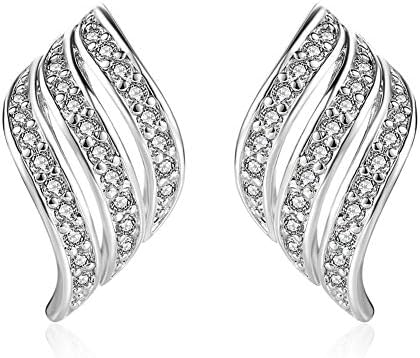 Clearance! Lady Elegant Rose Gold Diamond-studded Curving Ear Stud Exquisite Earrings for Women Wedding Jewelry