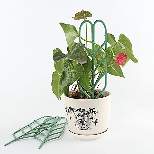 ASSR Garden Trellis, DIY Garden Plant Pot Leaf Shape Mini Climbing Trellis Plant Support(6 Pack) - Thumbnail 3