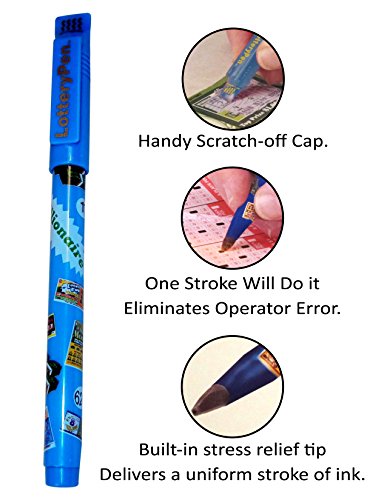 Lottery Pen, Lottery Ticket Pen, Marker with Scratch Off Card Remover, Scratch-Off Ticket Lottery Pen, Lottery Scratchier, Scratchier Free Lottery Pen - Special Nib for Card Marking.