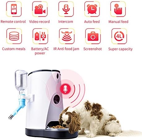 OMZBM Smart Automatic Pet Feeder Food And Water Dispenser With Real-Time HD Wi-Fi Camera For Dogs & Cats,Two-Way Voice,Timer Programmable For Mobile Phone APP
