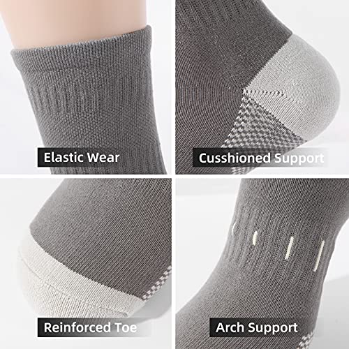 BUDERMMY Men's Socks 43-46 39-42 Hiking Socks Crew Sports Socks Padded Trekking Socks Cotton Breathable Running Socks Work Socks