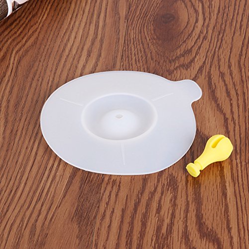 Whitelotous Silicone Cup Lid - Bean Sprouts Dustproof Reuseable Magic - Tea Coffee Cover Lid (Yellow)