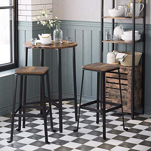 VASAGLE Barhocker, 2er Set, Barstühle, Esszimmerstühle für Kücheninsel, Theke, Bar, mit Fußstütze, Höhe je 71 cm… – Bild 3