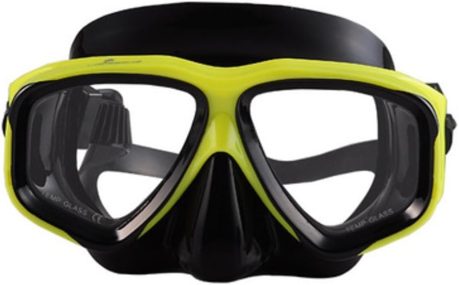 TianMai Diving Snorkeling Mask Nearsighted, Scuba Dive Snorkel Mask Nearsight Prescription Optical Corrective Lenses Customized - Black Yellow