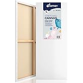 Stretched Canvases for Painting 16x40 Inch 2-Pack, 12.3 oz Triple Primed Acid-Free 100% Cotton Long Blank Canvas, Large Art Canvases for Oil Paint Acrylics Pouring & Wet Art Media, Pour Painting
