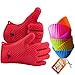 High Heat Resistant Silicone BBQ Grill Gloves - Oven Mitt - *A Pair* FDA Approved Premium Grade Silicone - Lifetime Guarantee