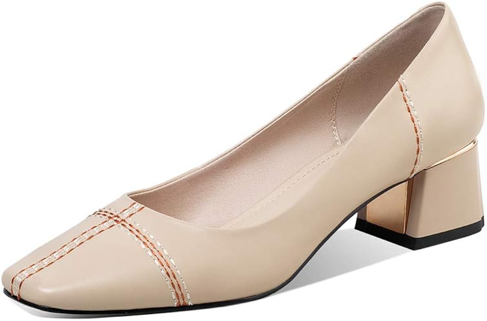 TinaCus Women's Genuine Leather Square Toe Handmade