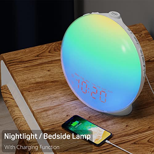 Wake Up Light Sunrise Alarm Clock for Kids, Heavy Sleepers, Bedroom