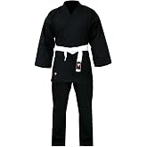 G4 Karate Suit GI Aikido Training Adult Student Uniform Set Free Belt Black White
