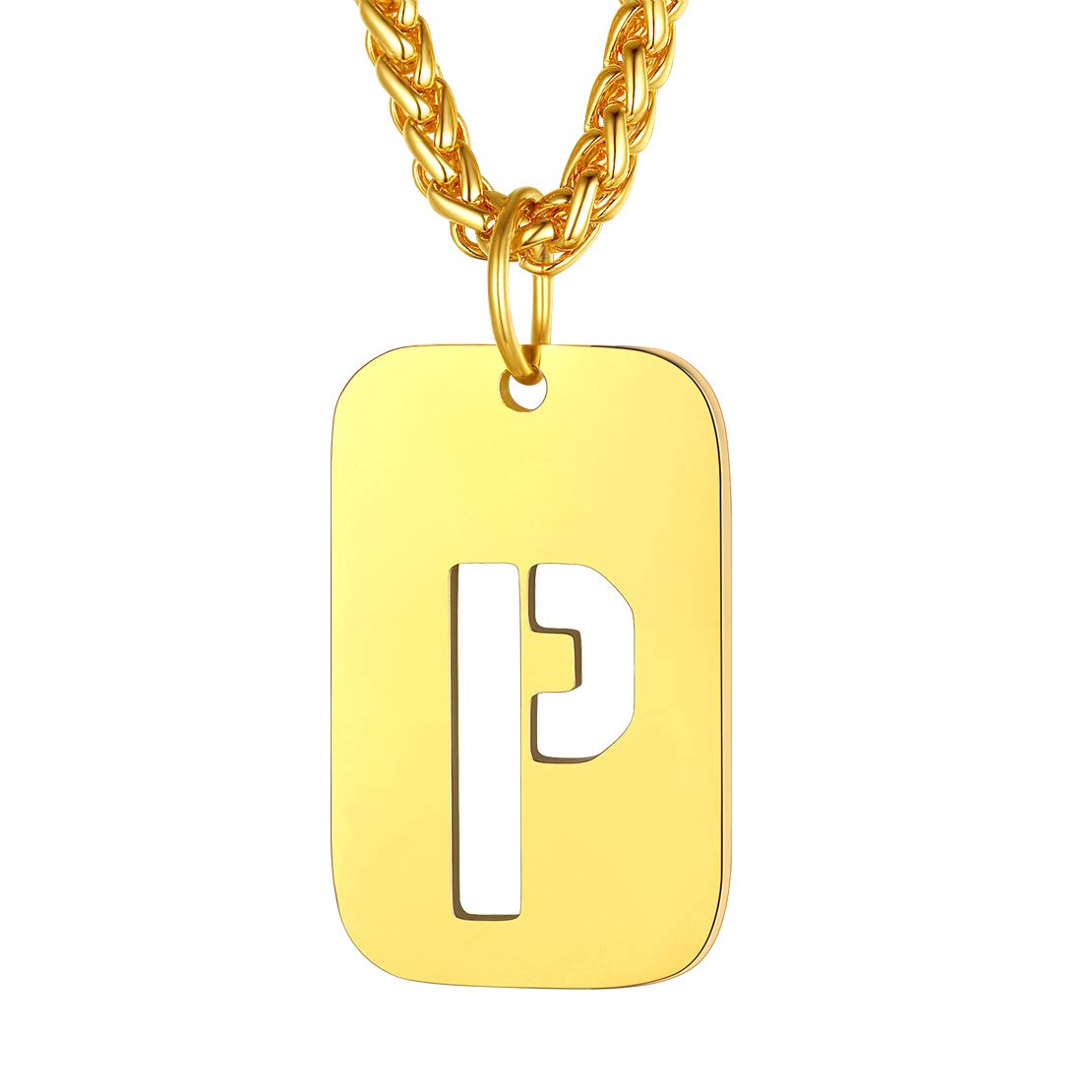 FindChic Gold Dog Tag Necklace for Women Initial Gold Necklaces for Women