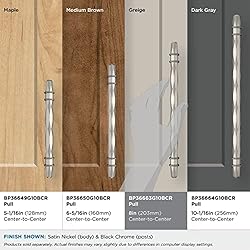 Amerock | Cabinet Pull | Satin Nickel/Black Chrome