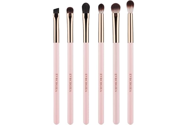 Eye Makeup Brush Set, 6 Pcs Professional Blending Eyeshadow Makeup Brushes for Concealer Eyebrows Eyeliner, Soft Hairs & Wood