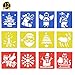 SUBANG 12 Pcs Plastic Painting Stencils Winter Drawing Spraying Templates for Kids Crafts