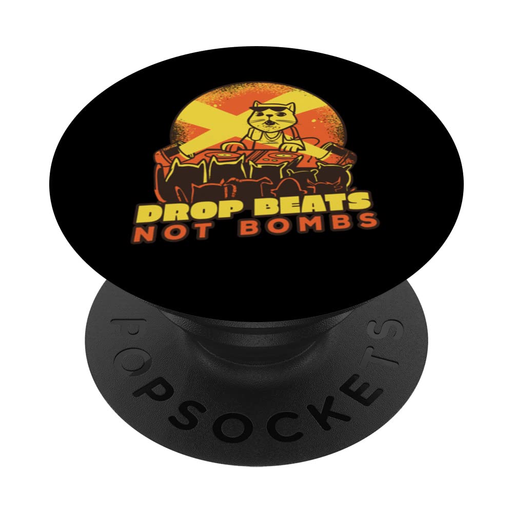 Drop Beats Not Bombs Disc Jockey Music PopSockets Swappable PopGrip