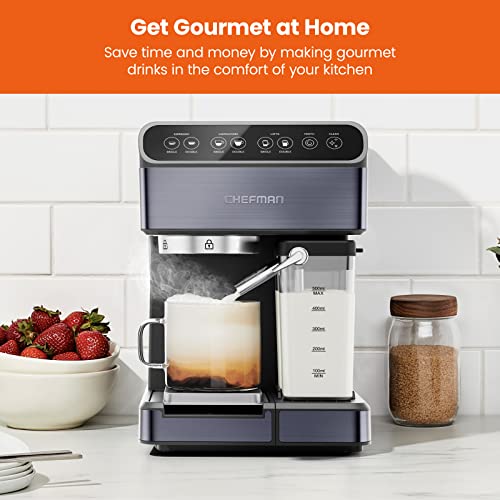 Chefman 6in1 Espresso Machine with Steamer, Automatic