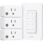 TREEWELL 3 Independent Remote Control Outlets with Wireless Wall Switch | 200FT RF Range, Wall Mounted Light Switch with Mini Plug, 15A/1875W, for Lamps/Lights/Household Appliances, ETL listed
