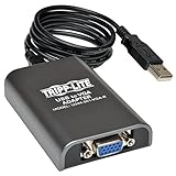 Tripp Lite USB 2.0 to VGA Dual/Multi-Monitor External Video Graphics Card Adapter, 128 MB SDRAM, 1080p (U244-001-VGA-R),Gray